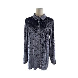 NWT!!"Simply Noelle"Purple Crushing It Velvet Blouse,Embroid.,SZ 12/14,Fairy‎